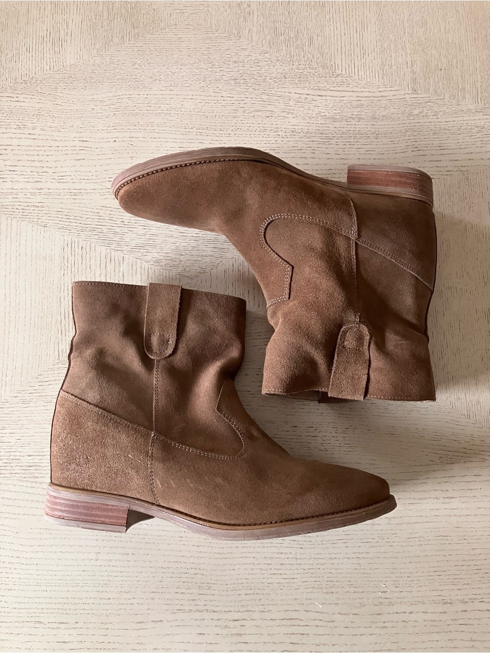 Howsty by Anthropologie Tan Suede Western Bootie - Size EU 39/ US 8-8.5